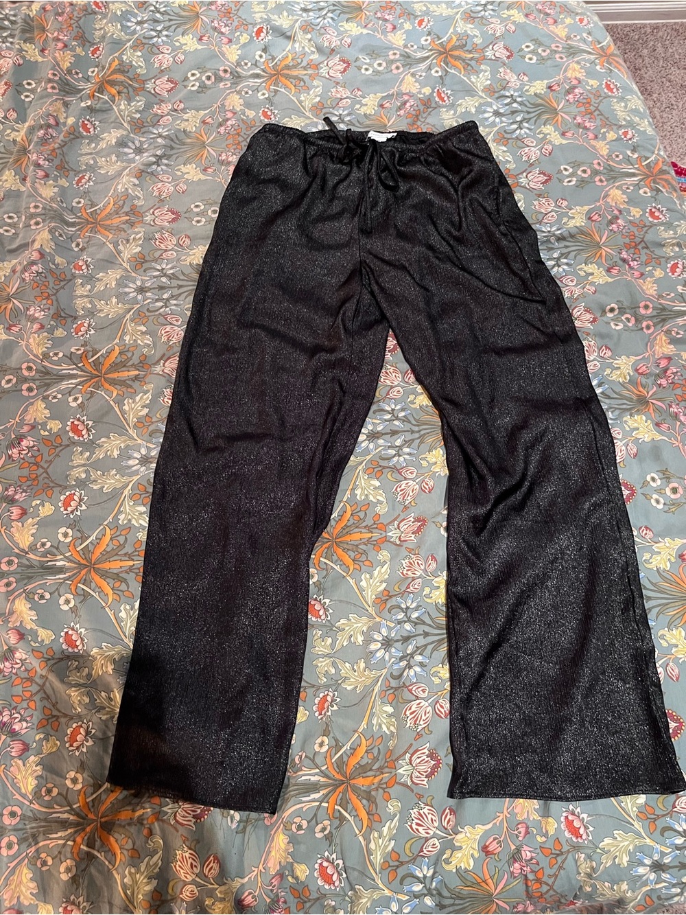 Sincerely Jules Black Sparkle Wide Leg Pants